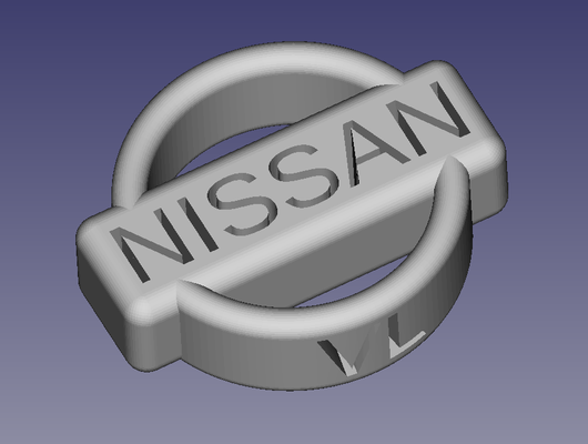 nissan schlüsselbund by gabeln kunst münze abzeichen 3d print model - Mito3D