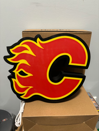 calgary chamas luz caixa by futuro canadá arte sinais logotipos nhl hóquei 3d print model - Mito3D