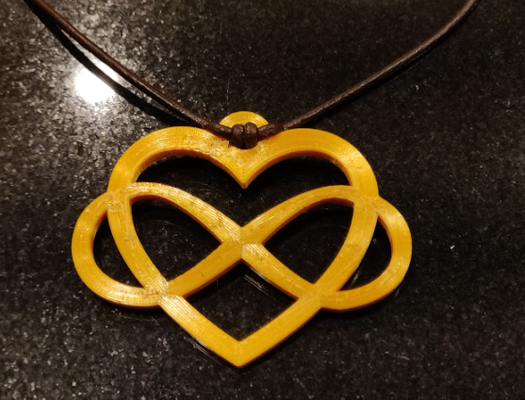 love infinity necklace - keychain by standitupstore art 2d valentines vday heart charm necklaceholder necklacecharm valentine gift 2024 bambu 3d print model - Mito3D