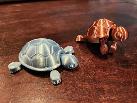 cutie baby turtle by squinn miniatures animals cute articulated flexible flexi articulating adorable jointed turtles turtlemode flexibles cuteanimal print in place 3d print model - Mito3D