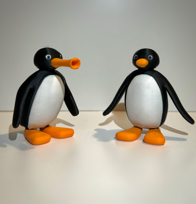 pingu colorato ams remixato by leclairaaron giocattoli giochi personaggi pinguino argilla cartone animato televisione tv carattere retrò antartide animale uccello igloo polare bambini giocattolo multicolore 3d print model - Mito3D