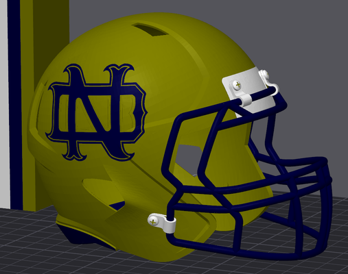 notre dama nd fútbol casco remezclado by fumador pasatiempo bricolaje diy deporte aire libre collage nfl deportes luchando irlandesa 3d print model - Mito3D