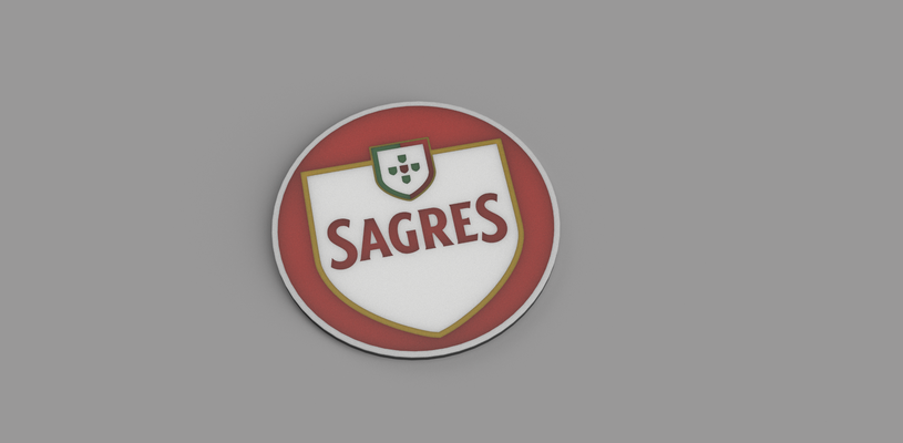 bière sagres coaster by gb ménage décor portugal boisson table protection 3d print model - Mito3D