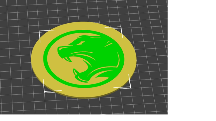 panter logo by tox3d kunst zeichen logos panther etikett untersetzer 2d 3d print model - Mito3D