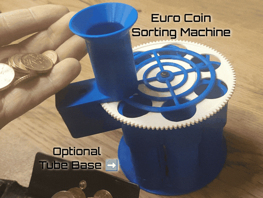 euro coin sorter - 003 motor compatible by bambam design tools gadgets money sort 000009 000003 000005 component kit hardware sorting machine marblerun sortieren penny cent 3d print model - Mito3D