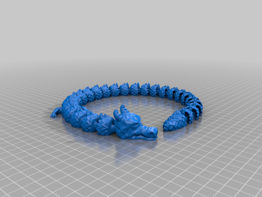 blu articolato drago by tom martellato miniature animali carina animale 3d print model - Mito3D