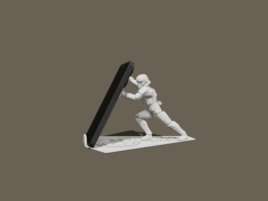 phone suporte estrela guerras tempestade soldado acessível alça remixado by juliano quadra ferramentas aparelhos guerra estrelas stormtrooper acessórios escrivaninha 3d print model - Mito3D