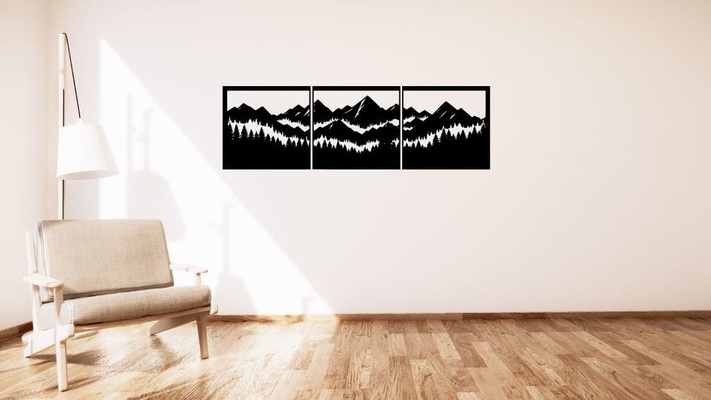 montagna panorama parete decorazione by kutnohormac arte 2d 2dart 2dwallart 3dart 3dwallart camera letto arredamento casa home decor soggiorno minimalista montagne muraria wall mount 3d print model - Mito3D