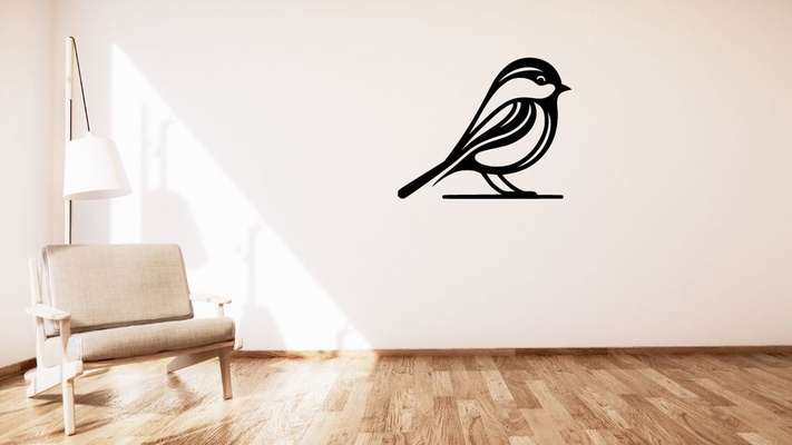 titmouse s korka wall decoration by kutnohormac art 2d 2dart 2dwallart 3dart 3dwallart animal bedroom bird decor home homedecor livingroom minimalist minimalistic wallmount 3d print model - Mito3D