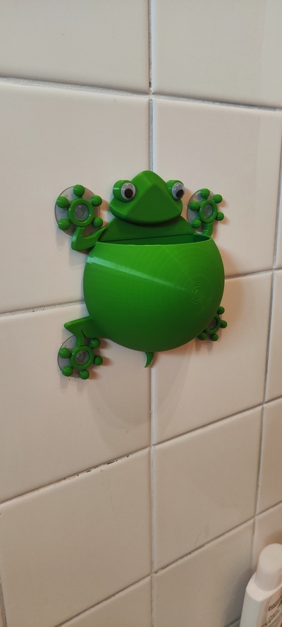 frog lizard by huml13 ev halkı modeller kulp destek banyo diş fırçası tutacağı kurbağa kertenkele 3d print model - Mito3D