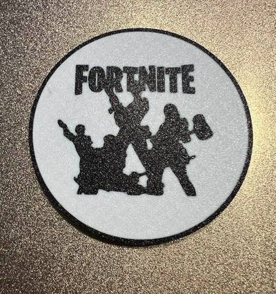 fortnite coaster by mipmay3d art signs & logos gaming fortnitelogo game fortnitebatteroyal fortnitemedallion coffe cup fortnitecoaster beer drinkcoaster soda fan mancave mancavecoaster gift 3d print model - Mito3D