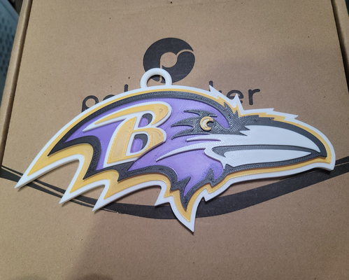 baltimore cuervos 3d logo 180mm serie by tiendas comestibles pasatiempo bricolaje diy deporte aire libre nfl cadena equipo deportes fútbol 3d print model - Mito3D