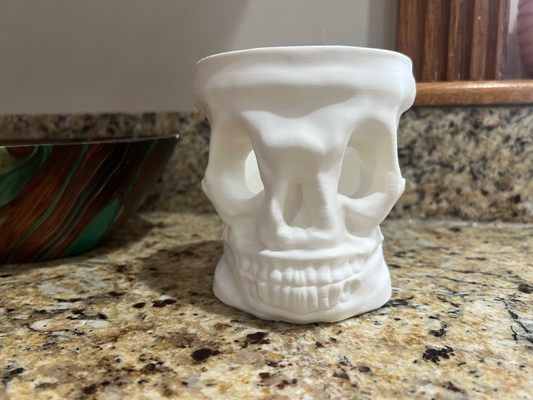 grusel fantasie ork schädel rollenspiel stein krug stil sprudel coozie by jordanwilliamkilleen requisiten cosplays dungeons drachen tischplatte getränk untersetzer herr ringe ttrpg 3d print model - Mito3D