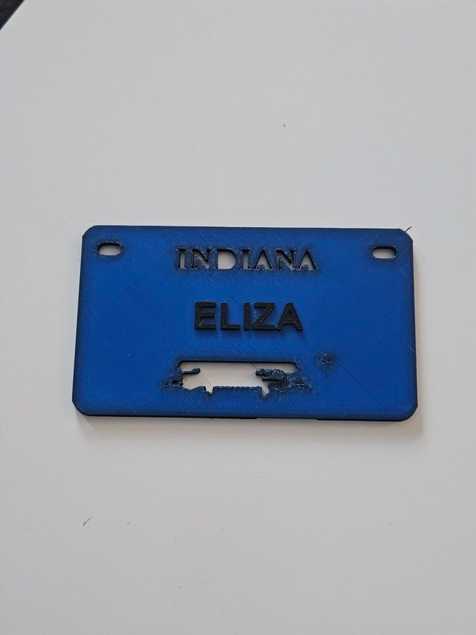 indiana license plate by clpontius art signs & logos cars kids accessories elizabeth 3D print model - Mito3D