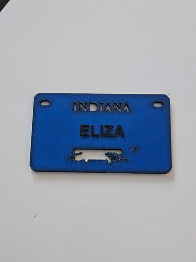 indiana license plate by clpontius art signs & logos cars kids accessories elizabeth 3d print model - Mito3D