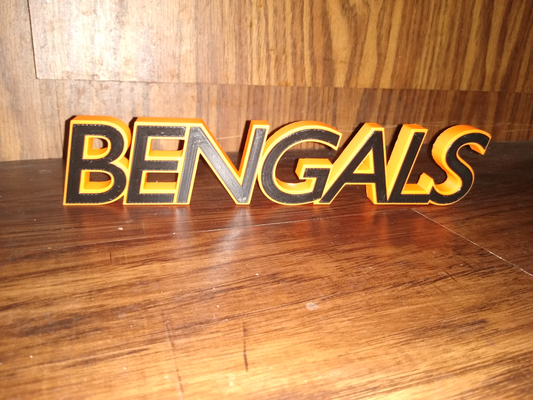 cincinnati bengalesi parete mensola arredamento by wesmac106 domestico nfl squadre logo squadra cartello segni 3d print model - Mito3D