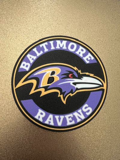 baltimore ravens coaster by mipmay3d art signs & logos ravensbaltimore nfl nflcoaster ravenscoaster beer cup coffee mancavecoaster mancave football gift drinkcoaster playoffs 3d print model - Mito3D