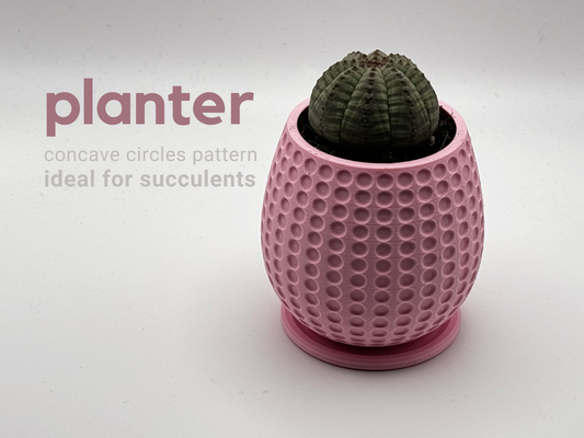 plantador côncavo círculos by h3li0 casa decoração projeto padronizar suculento 3d print model - Mito3D