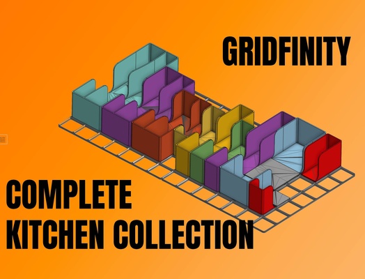 gridfinity komplett küche sammlung modular erweiterung stücke neu gemischt by jonathan levi werkzeuge veranstalter 3d print model - Mito3D