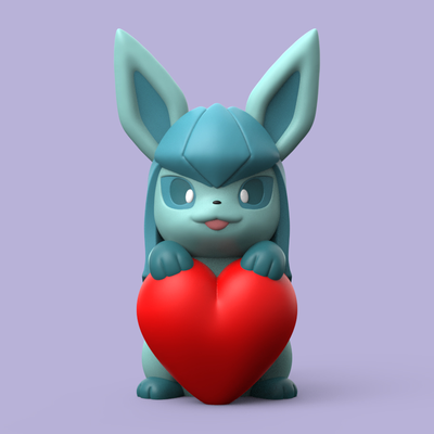 pokemon valentine glaceon no unterstützung by snapprint3d sabrina s spielzeuge spiele zeichen pikachu pokémon gengar valentinstag herz liebe bulbasaur charmander eevee eeveelution 3d print model - Mito3D