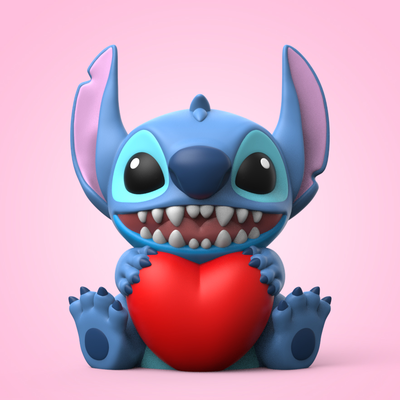 valentine stitch by snapprint3d supercrazyprints toys & games characters love heart 3d print model - Mito3D