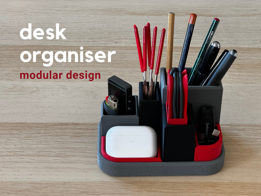 scrivania organizzatore modulare by h3li0 domestico ufficio accessori deskorganizer 3d print model - Mito3D