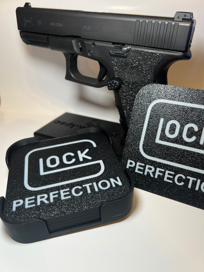 glock sottobicchiere by 3dprint pjw arte segni loghi pistola tiro untersetzer 19 17 3d print model - Mito3D