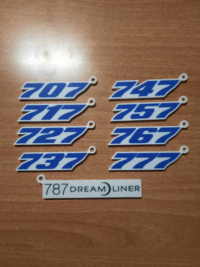 boeing models keychains by luke-leek-98 art signs & logos keychain mcdonnelldouglas logo airplane aircraft 707 717 727 737 747 757 767 777 787 dreamliner bambulab x1c ams keyring company air 3d print model - Mito3D