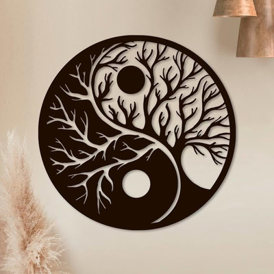 yin yang árbol remezclado by lancelotcv casa decoración yin pared 2d 3d print model - Mito3D