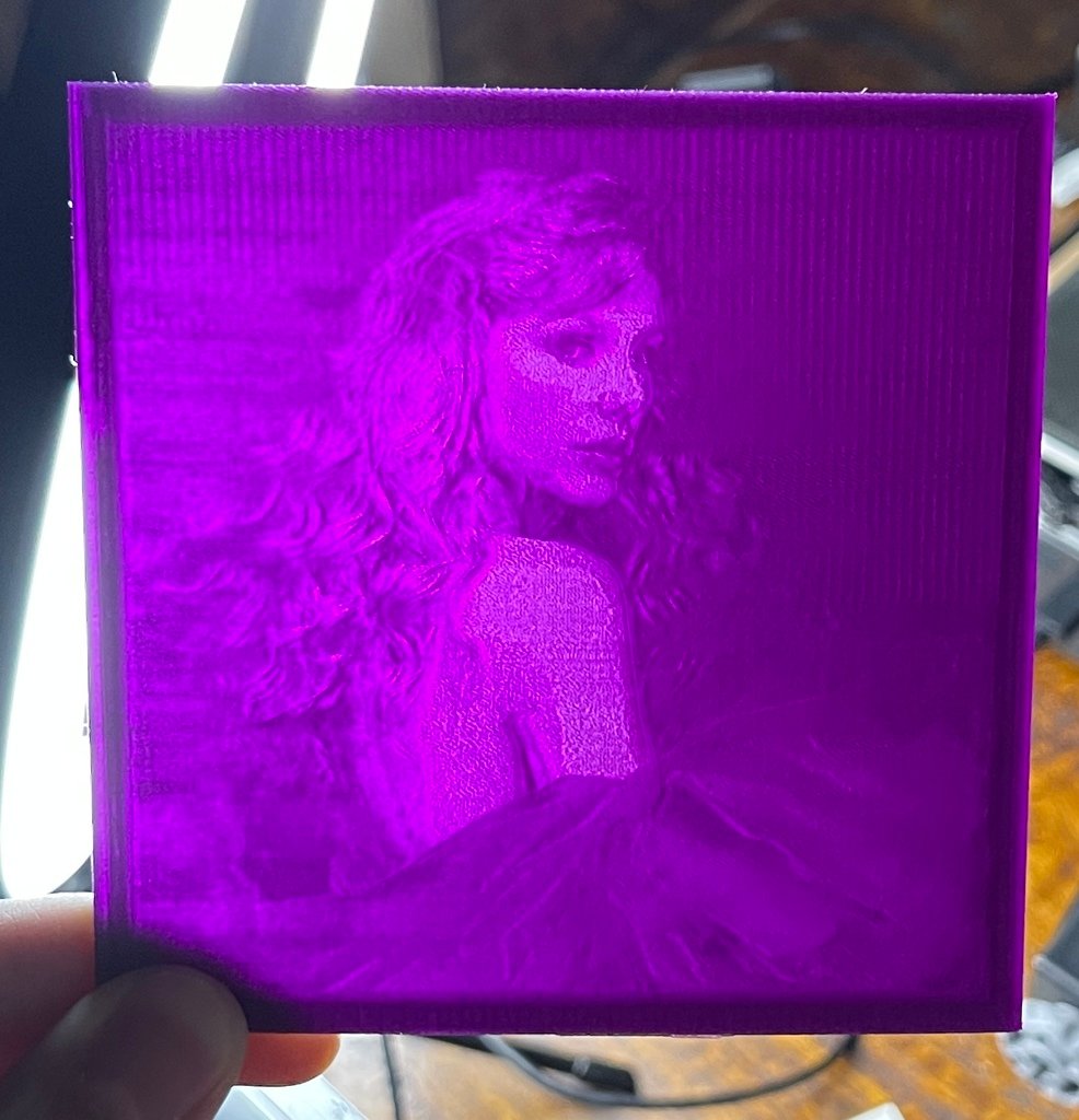 parler taylor version by rapide lithophane sucre cyanuré art modèles musique chose universelle swift couverture 39 album parlez 3D print model - Mito3D