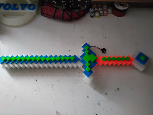 minecraft kılıç hazır led şerit yeniden karıştırılmış by tox3d sahne cosplays ışık 3d print model - Mito3D