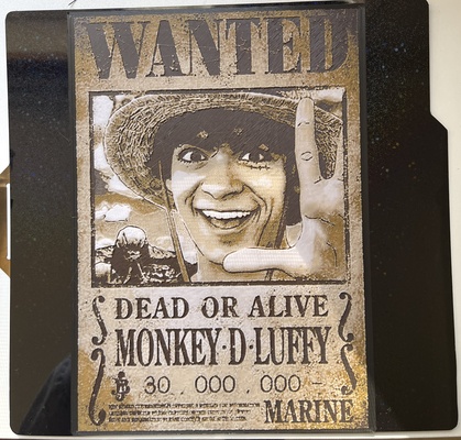 monkey d luffy one piece wanted poster - hueforge print by cyanidesugar art models onepiece netflix monkeydluffy filamentpainting 3d print model - Mito3D