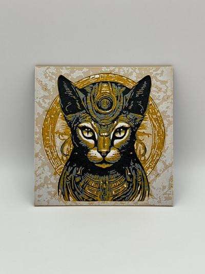 celestial cat portrait 3 by treedelta art 2d picture cats wall desk god space 3d print model - Mito3D