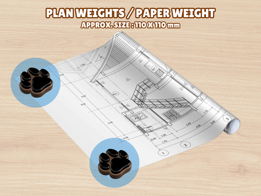 hündchen pfote briefbeschwerer pläne gewichte by catherine doucet haushalt büro hund planen 3d print model - Mito3D