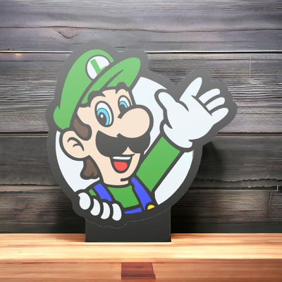 luigi super mario licht box by suppe 3d haushalt dekor leuchtkasten lampe led 3d print model - Mito3D