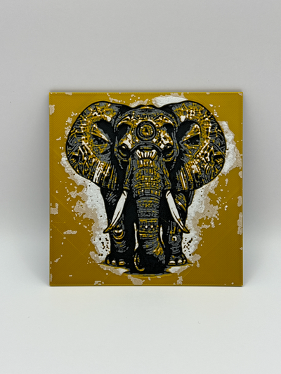 celestial africano elefante retrato 1 by troca arte 2d forja chapéus cenário 3d filamento pintura 3d print model - Mito3D