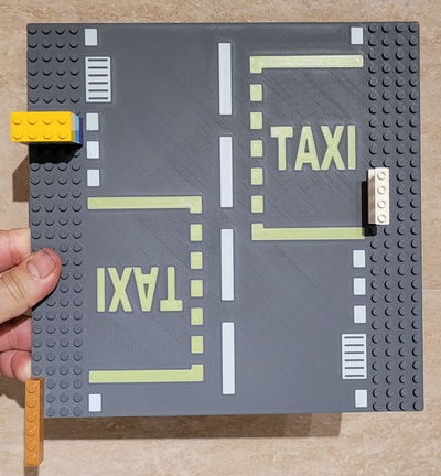 backstein base teller straße taxi halt by shinjy01 spielzeuge spiele ziegel klassisch gioco kompatibel grundplatte bauplatte 3d print model - Mito3D