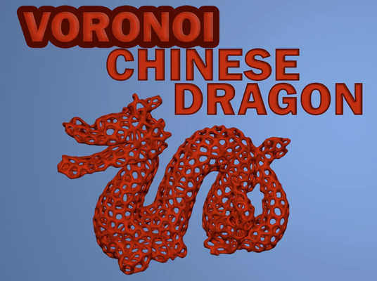 voronoi cinese drago remixato by youngbuk domestico arredamento design casa 3d print model - Mito3D