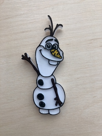 olaf magnet by el k a household decor magnets magnetka 3d print model - Mito3D