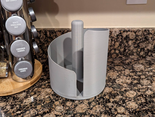 spiral vertical paper towel holder by ken mills household house models 3d print model - Mito3D
