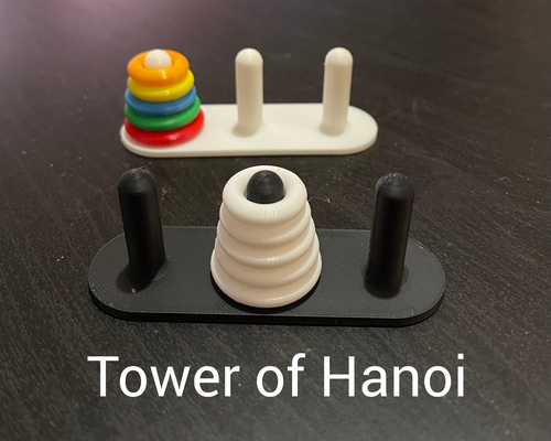 torre of hanoi gioco puzzle by malcteoracolo giocattoli giochi benares tempio brahma lucastower 3d print model - Mito3D