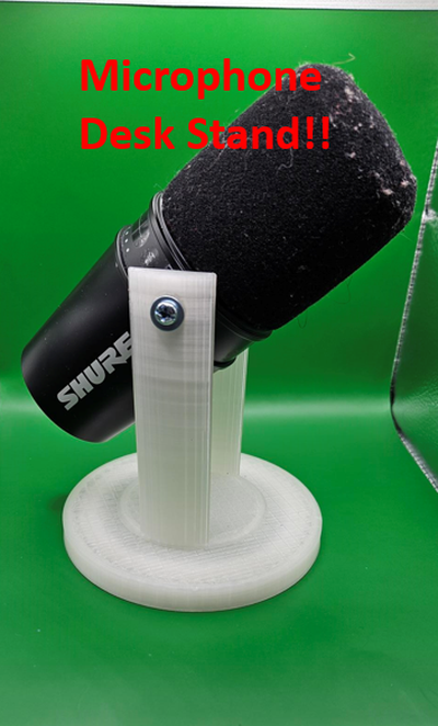 mikrofon schreibtisch stand by hersteller dave hobby diy elektronik mic halter unterstützung halterung montieren base schwenken sicher blau podcast aufzeichnung 3d print model - Mito3D