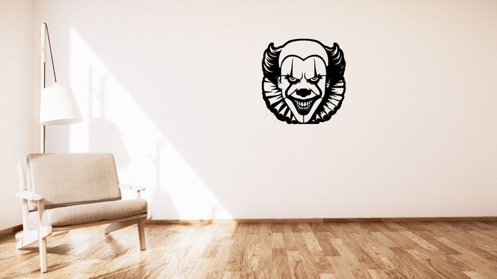 clown klaun wall decoration by kutnohormac art 2d 2dart 2dwallart 3dart 3dwallart bedroom creepyclown decor home homedecor livingroom minimalist minimalistic wallart wallmount 3d print model - Mito3D