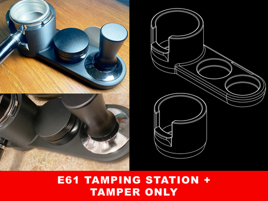 e61 tamping station tamper by rikaro hobby & diy coffee espresso portafilter accessories stand 58mm wdt barista 3d print model - Mito3D