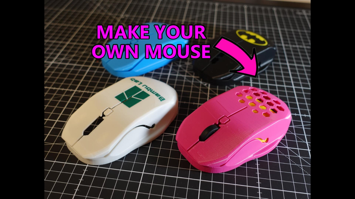 customisable mouse shell compatible bambu labs wireless components kit-002 by neil3dprints hobby & diy electronics mousetopshell bambulab lab dpi 3d print model - Mito3D