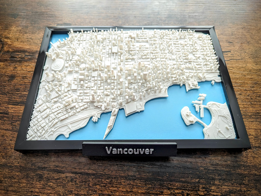 vancouver bc kanada 3d miniatur by jarvijar miniaturen architektur britisch columbia ca canucks mini stadt stadtbild modell terrain geographie rahmen diy 3d print model - Mito3D