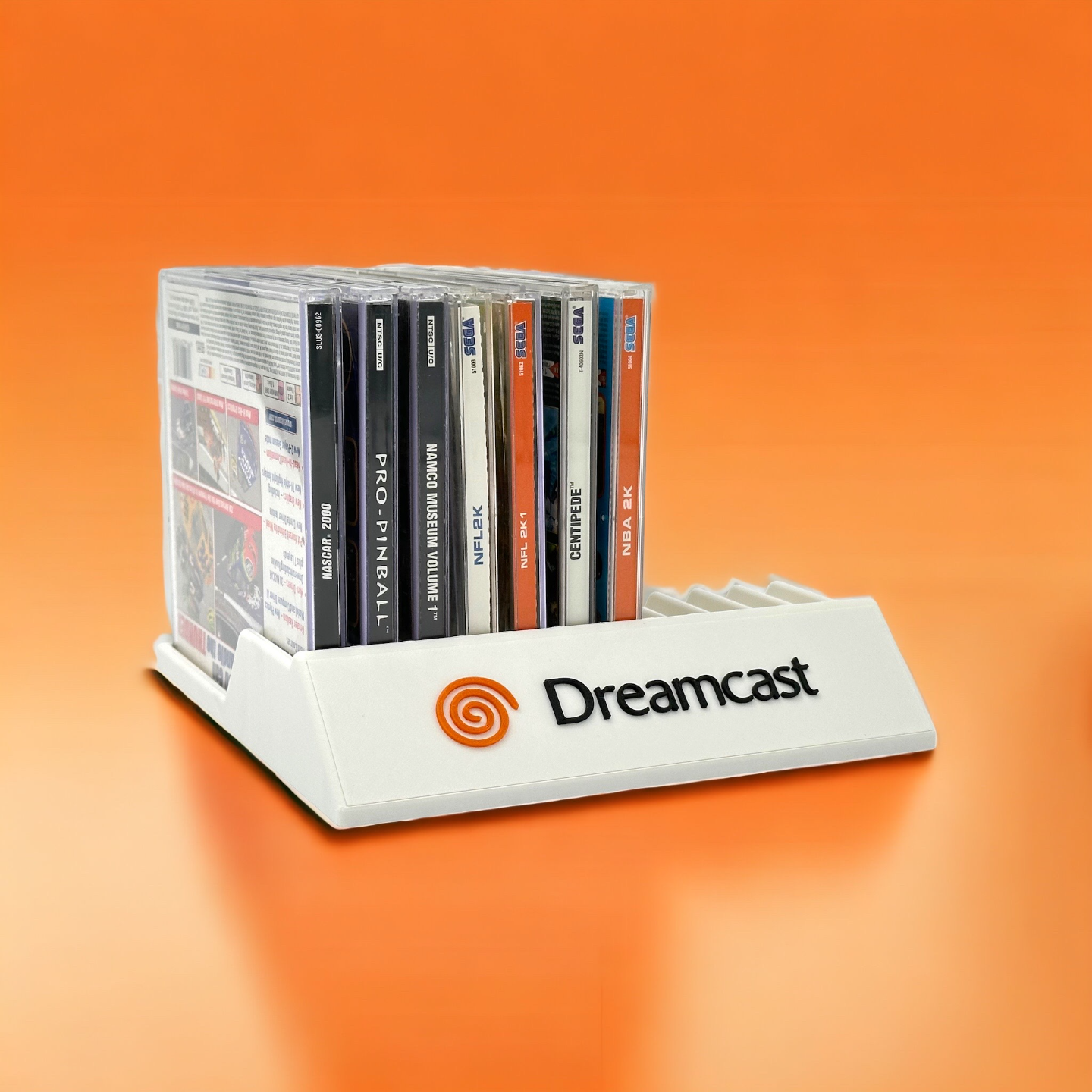 sega dreamcast video gioco astuccio guaina titolare supporto 12 giochi collezione organizzatore schermo in piedi by joshuahasua giocattoli 3D print model - Mito3D