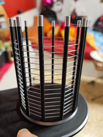 pen holder cage system by darksword creations household office organizer overhang overhangtest bridge usefull 3d print model - Mito3D