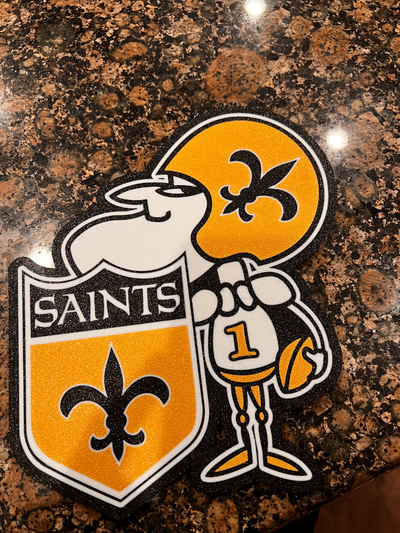 senhor santo orleans santos vintage mascote logotipo by 3dprintrn arte 2d futebol nfl caixa luz 3d print model - Mito3D