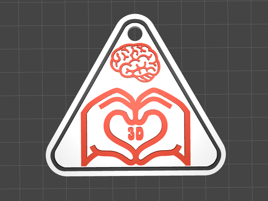 keychain 3d printer lovers by 3d-ko generative model my sign print brain arm 3d print model - Mito3D